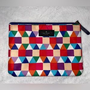 Kate Spade Multi-colored Canvas Zip Top Pouch